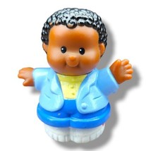 Vtg Fisher Price Little People Michael African American Boy Dad in Blue ... - $8.99