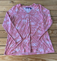 Isaac Mizrahi Live NWOT Women’s Floral Printed v Neck Top Size M Pink BN - £12.38 GBP