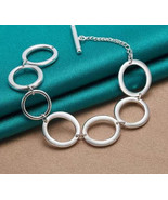 Sterling silver open circle bracelet - $23.76