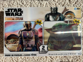 Star Wars THE MANDALORIAN Disney Prime 3D Puzzles 2-Puzzles, 500pcs ea Baby Yoda - £21.22 GBP