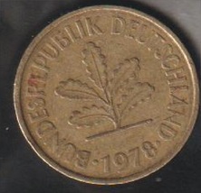 1978 F Germany Federal Republic 5 Pfennig coin Peace Age 45 years old KM... - £1.51 GBP