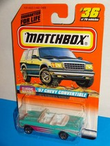 Matchbox 1998 Classic Decades Series #36 &#39;57 Chevy Convertible Aqua - £4.68 GBP