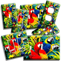 Colorful Tropical Red Blue Macaw Birds Light Switch Wall Plate Outlet Room Decor - £14.42 GBP+