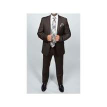 Mens TOMMY HILFIGER Suit Wool Blend 2 Button Side Vent Shark Texture 0132 Brown image 7