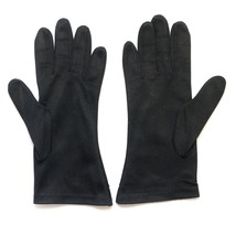 Vintage Black Fabric Women Gloves 9&quot; Long Size 7 - £7.71 GBP