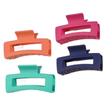 Lot of 4 Hair Claw Shark Clips 3.3&quot; Different Opaque Bright Colors New A... - £10.20 GBP