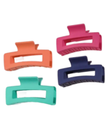 Lot of 4 Hair Claw Shark Clips 3.3&quot; Different Opaque Bright Colors New A... - £10.35 GBP