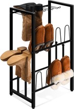 The Black Metal Freestanding Shoe Rack Is Perfect For Entryways, Hallways, - $51.94