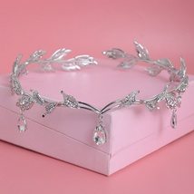 KMVEXO Rose Gold Crystal Crown Bridal Hair Accessory Wedding Rhinestone Teardrop - £14.64 GBP