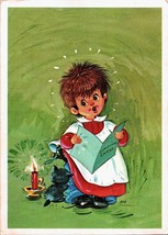 Antique 1950s Postcard Christmas Carols Unused Greeting Card 6 x 4 - £15.32 GBP