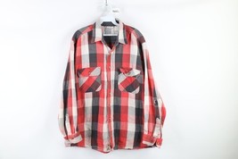 Vintage 90s Streetwear Mens XLT Thrashed Double Pocket Flannel Button Shirt - $646.39 MXN