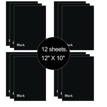 12 Sheet 12&quot;x10&quot; Black HTV Paper Iron On Heat Transfer Vinyl for T-Shirt... - $13.29