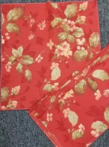 Six (6) Orange Background w/Floral Design ~ Cloth/Fabric Napkins ~ 17&quot; S... - $26.18