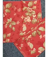 Six (6) Orange Background w/Floral Design ~ Cloth/Fabric Napkins ~ 17&quot; S... - $26.18