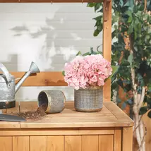 MODERN METALLIC CEMENT FLOWER POT SET /2 - $28.00