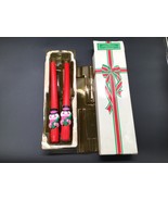 AVON Vintage Christmas Set Of 2 Dapper Snowman Fragranced Taper Candles 10&quot; - $92.07 MXN
