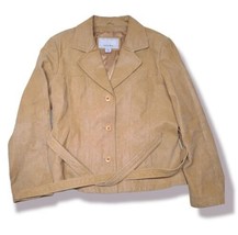 Wilsons Leather Maxima Tan Genuine Leather Button Up Jacket Coat XL For Spring! - $64.41