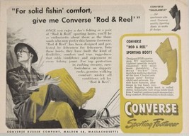 1947 Print Ad Converse Rubber Rod &amp; Reel Sporting Fishing Boots Malden,MA - $13.48