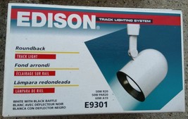 EDISON E9301 Roundback Track Light, White with Black Baffle 50W R20 - NEW - £15.61 GBP