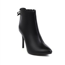 Spring Autumn New Sexy Pointed Toe Stiletto Heels Ankle Boots Women Fashion blac - £56.49 GBP