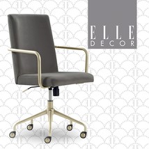 Elle Decor Giselle Modern Home Office Desk Chair, High Back, Light Gray - £131.72 GBP