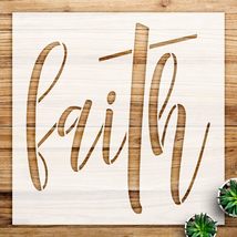 Faith Script Stencil with Cross for Home Decor and DIY Projects, Reusabl... - $278.44 MXN