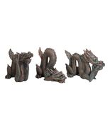 Set of 3 See Hear Speak No Evil Oriental Shen Long Celestial Dragons Fig... - $62.10 CAD