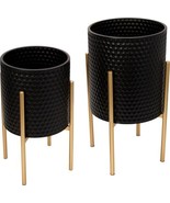 Planters Contemporary Gold Black Set 2 Iron - $677.81 CAD