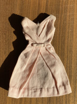 Vintage Barbie Doll Clothes PAK Outfit Pale Pink Cotton Campus Belle Bow Dress - £31.46 GBP