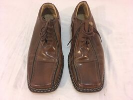 MEN'S STACY ADAMS BROWN LEATHER LACE UP 9.5M DRESS SQUARE TOE SHOES - $27.70