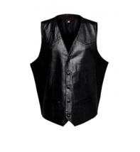 Black Button Jacket Men Lambskin Leather Western Vest Coat Waistcoat Classic - £85.75 GBP+