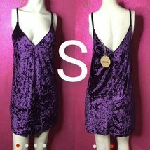 Purple Velvet Deep V-Cut Evening Dress~Size S NWOT - $33.66