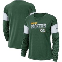 Nike Women&#39;s Green Bay Packers Breathe Long Sleeve T-Shirt Green S M - £23.95 GBP