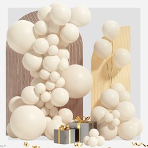White Sand Balloon Garland Arch Kit 100 Pack 18 12 10 5 Inch Cream White... - $23.51