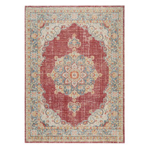 2&#39; x 3&#39; Blue and Yellow Medallion Power Loom Distressed Area Rug - £44.97 GBP