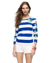 Juicy Couture seaside Hibscus top nautical paradise beach sweater New S ... - $49.99