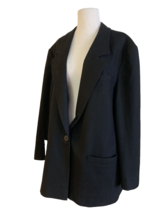 Vintage Pendleton Plus 100% Virgin Wool Black Blazer Jacket Womens Size 24 W - £27.61 GBP