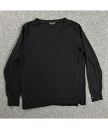 Banana Republic Sweater Womens Large Black V-Neck 100% Merino Wool Adults - $41.86 CAD