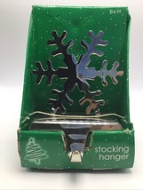Stocking Hook Hanger Holder Snowflake 5&quot; Silver Metal Bed Bath Beyond NE... - $27.43