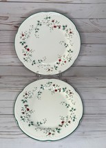 Lot of 2 Pfaltzgraff Winterberry 10&quot; Dinner Plates Christmas Holly Berry... - $34.64