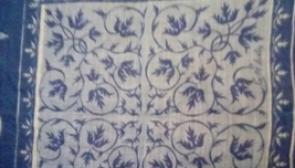 Faith Austin Handkerchief EUC Blue Urn Print - £19.93 GBP