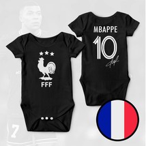 France Mbappe Champions 3 Stars FIFA World Cup Qatar 2022 Black Baby Bodysuit - £21.40 GBP