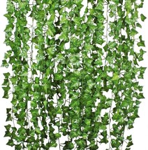 Dearhouse 84 Feet 12 Strands Artificial Ivy Leaf Plants Vine Hanging, Green - £23.97 GBP