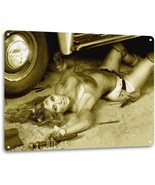Wrench Pinup Girl Sexy Hot Rod Car Garage Auto Shop Man Cave Decor Metal... - £9.53 GBP