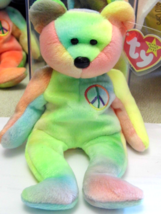 Ty Beanie Baby Peace #115 Tush, NON-Mint Tag w/Tag Protector, Tag Error ... - €12,69 EUR