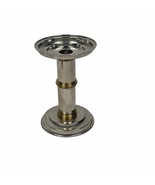 Silver-Tone Pillar Candle Holder with Brass Accents 6&quot; - $278.12 MXN