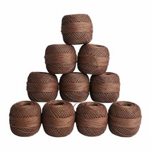 Red Rose Cotton Crochet Threads Mercerized Embroidery Knitting Yarn Brown Ball - £17.58 GBP