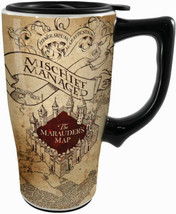 Harry Potter Mischief Managed Marauder&#39;s Map Ceramic 14 oz Travel Mug NE... - £15.45 GBP