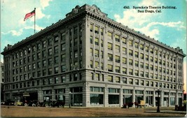  Vtg Postcard 1910s San Diego CA California Spreckles Theater Building Unused   - $5.89