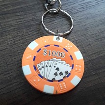 Orange $1000 Poker Chip Keyring Keychain  - £4.62 GBP